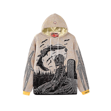 Very Rare Jacquard Hoodie Grave Moon