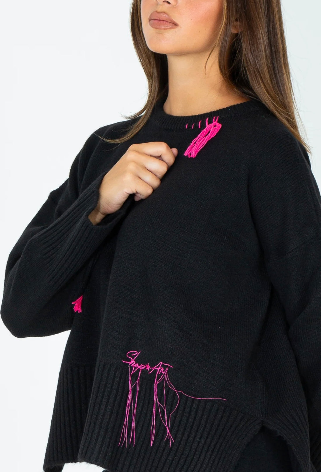 SHOP ART MAGLIA A SCATOLETTA CON RICAMI
