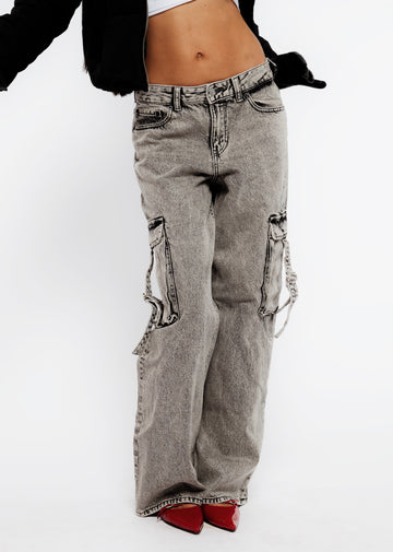 Jeans Tokyo Wide Cargo Grigio JJXX