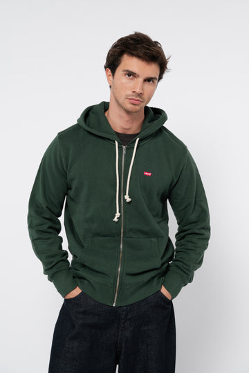 Felpa Levi's Zip con Cappuccio Verde