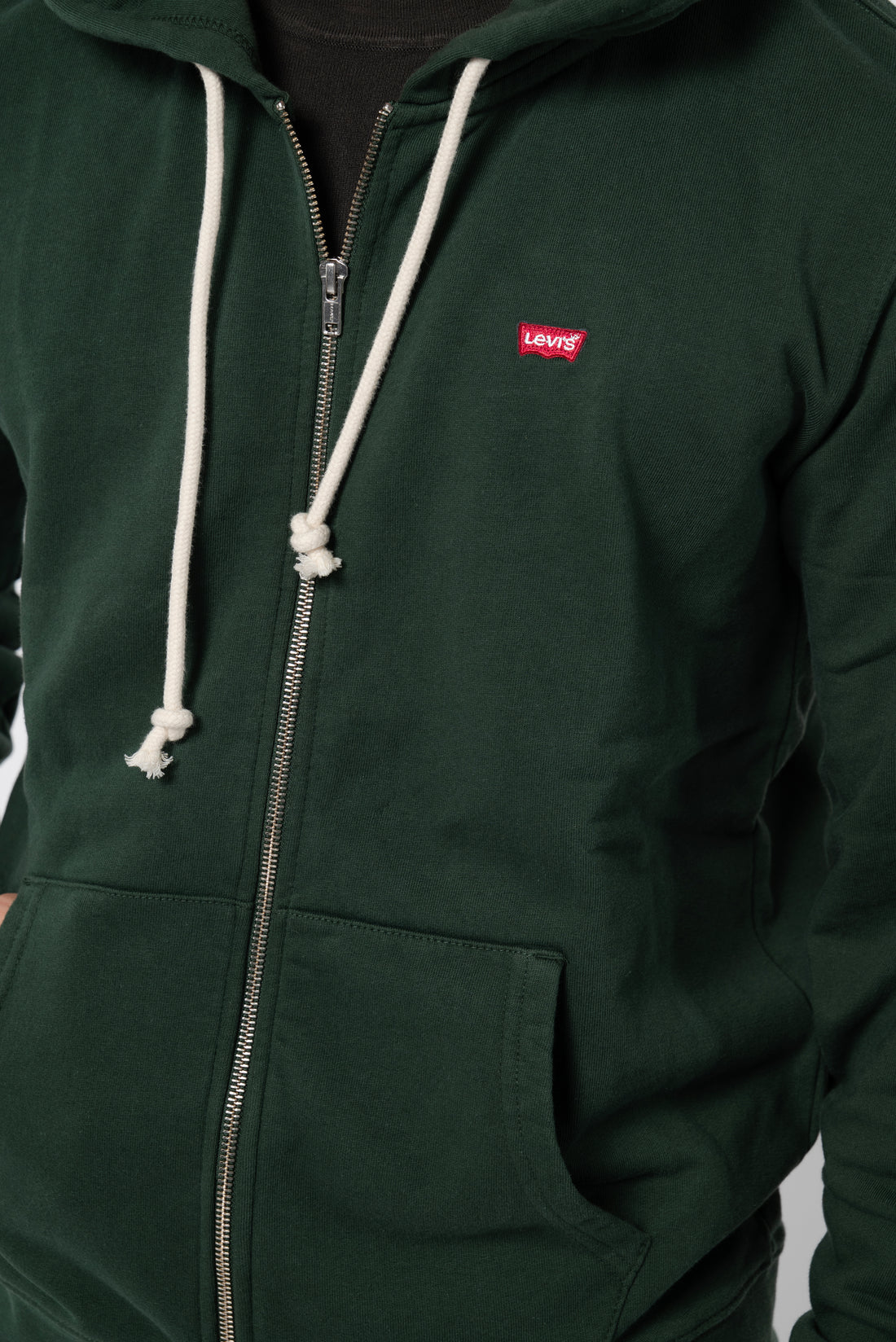 Felpa Levi's Zip con Cappuccio Verde