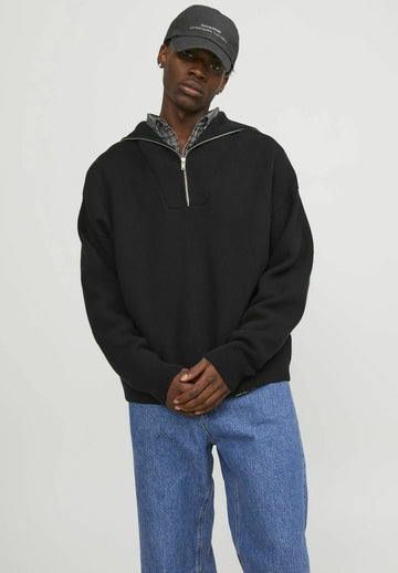 Jack & Jones HALF-ZIP - Maglione - black