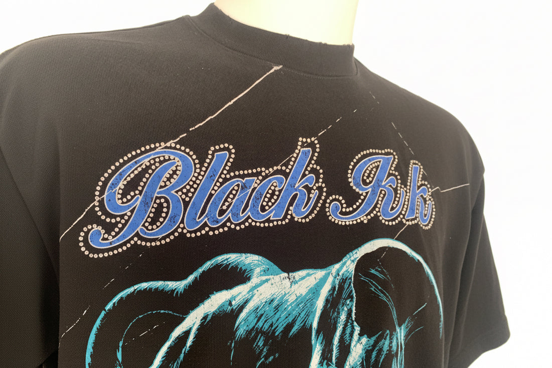 T-Shirt "Black Island" Panther Blue – Stampa Grafica Streetwear