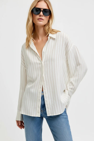 Camicia lino gessato