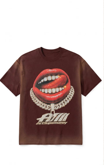 T-Shirt Art Supermoney  GRILLZ- Bordeaux Blood