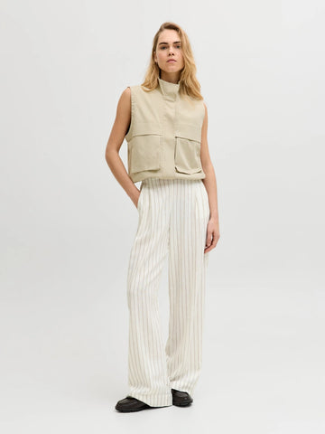 Pantalone lino gessato