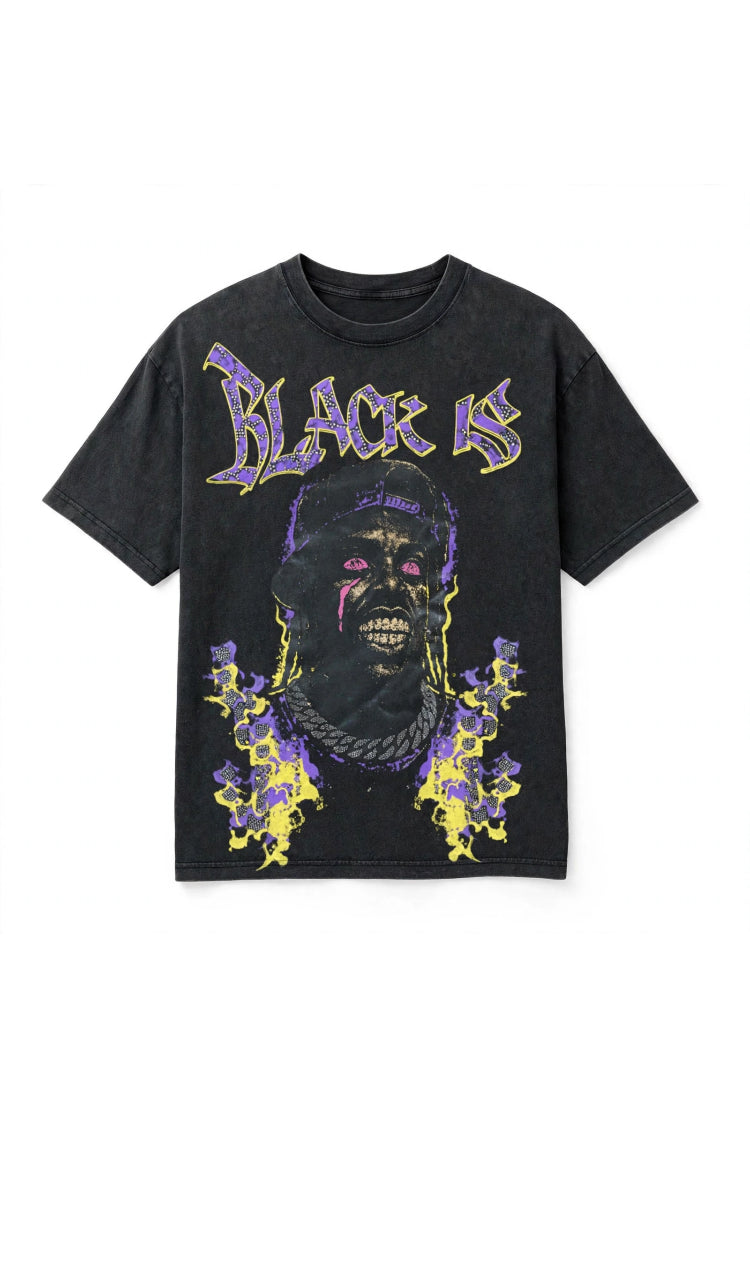 T-Shirt Black Island Lil Durk - Acid Wash Nera