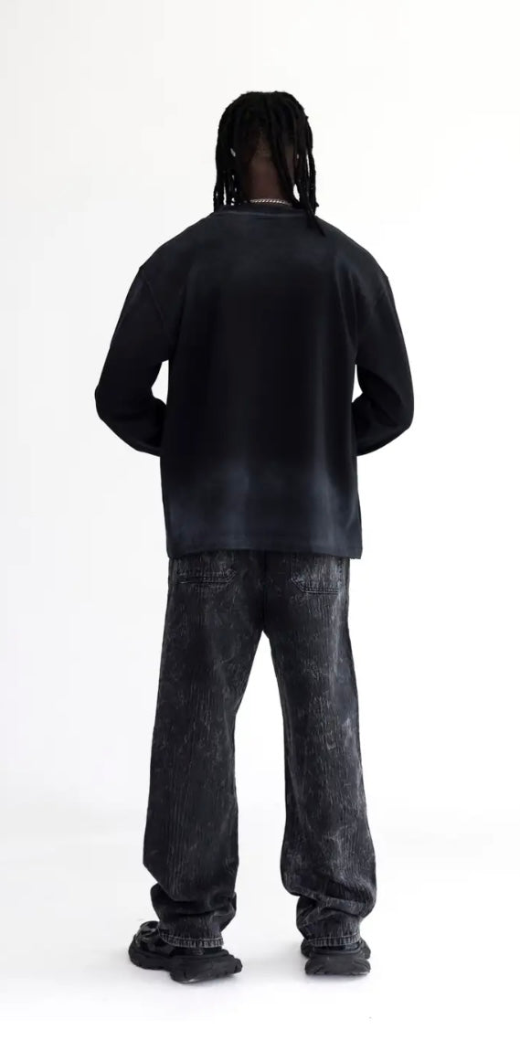 Longsleeve Black Island Knight - Holy Father - Black Wash
