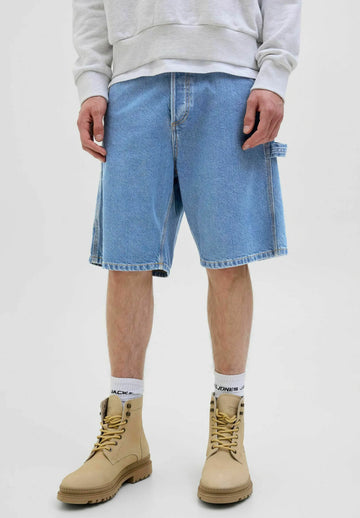 JACK & JONES BAGGY-Jorts jeans- light blu denim
