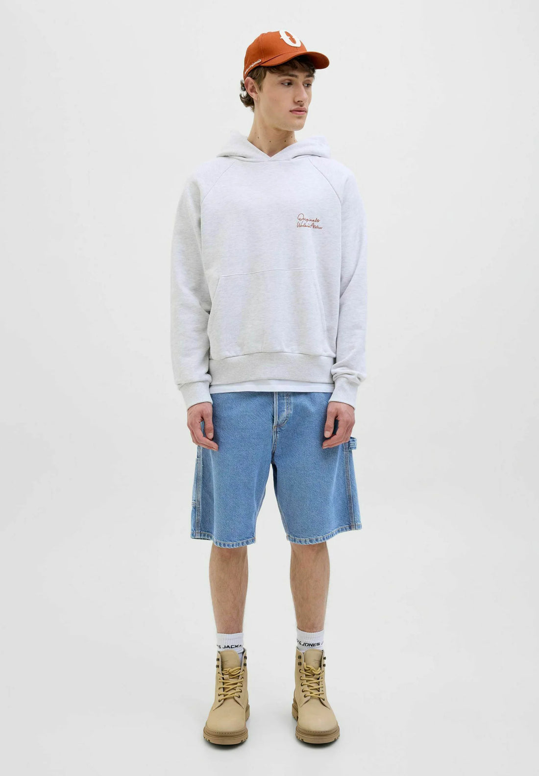 JACK & JONES BAGGY-Jorts jeans- light blu denim