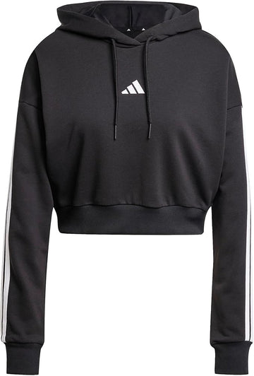 ADIDAS Essentials 3-Stripes French Terry Cropped Hoodie Felpa con Cappuccio Donna