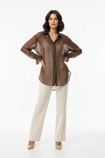 Camicia Voile Trasparente Moro