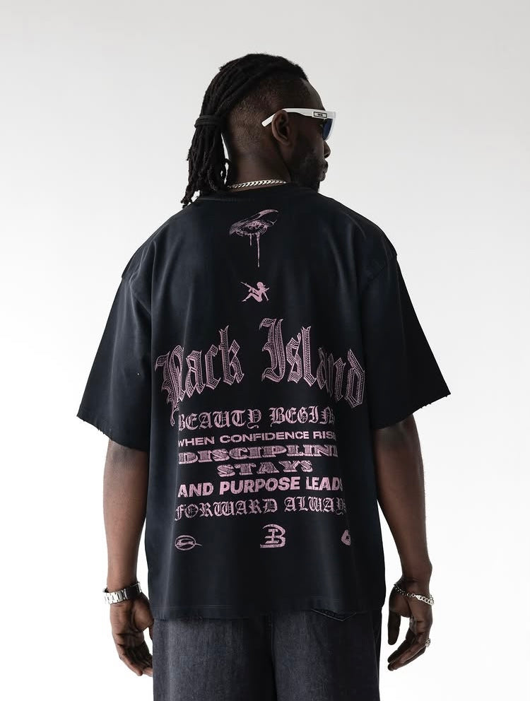 T-shirt Lady Liberty Black  Island