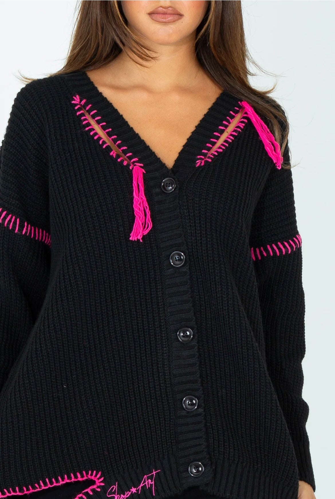 SHOP ART CARDIGAN IN MAXI MAGLIA CON RICAMI