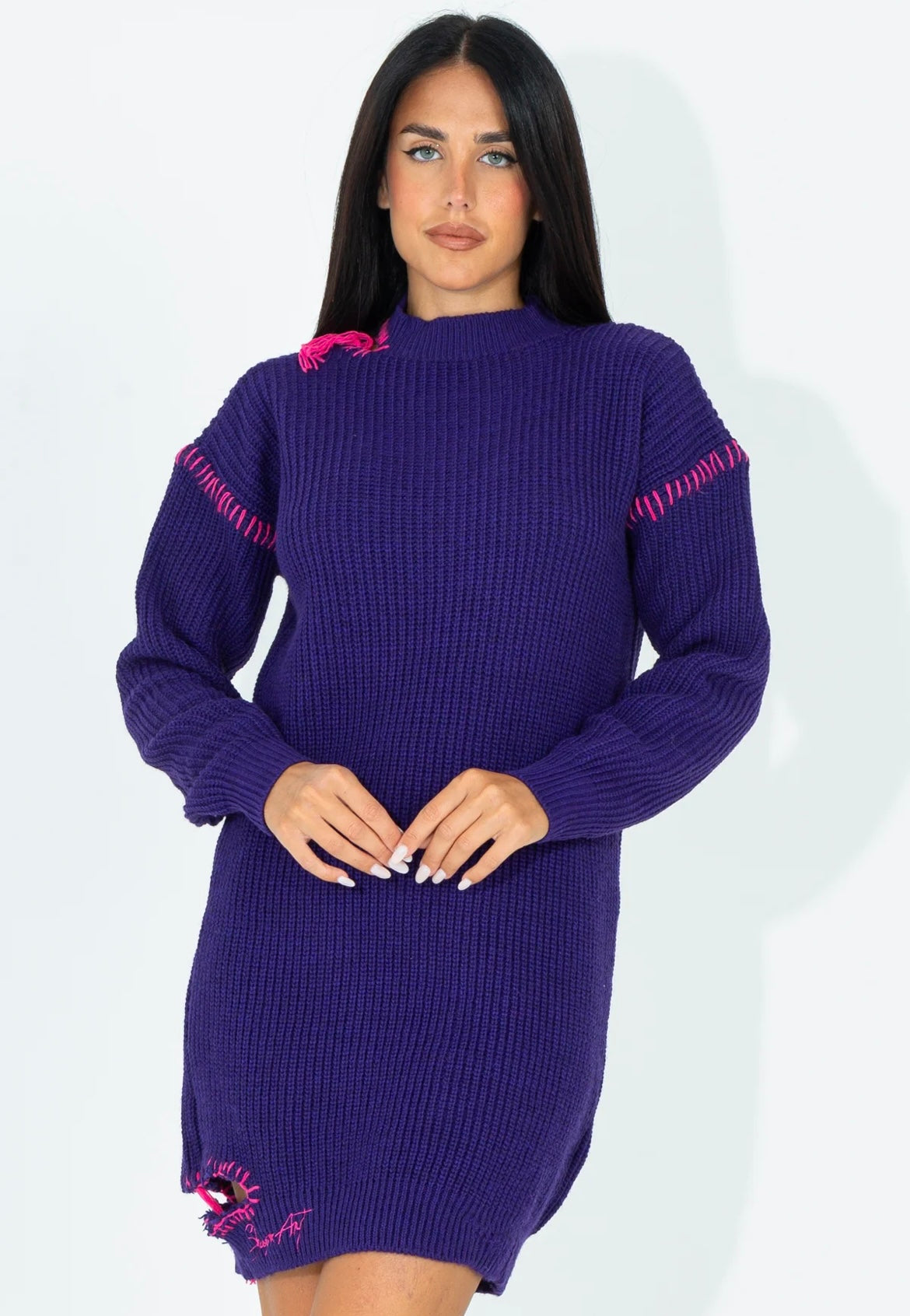 SHOP ART ABITO IN MAGLIA CON DETTAGLI RICAMATI