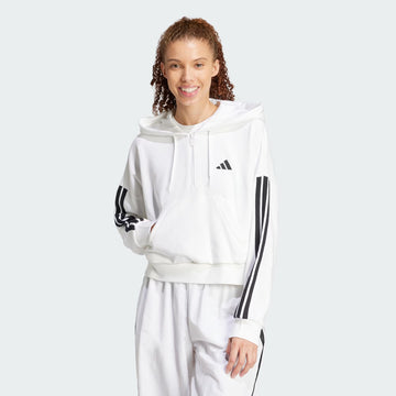 Felpa con cappuccio Essentials 3-Stripes French Terry Quarter-Zip ADIDAS