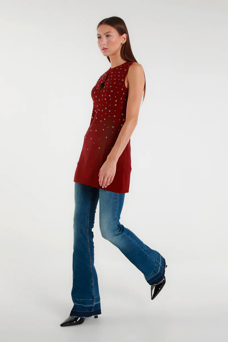 Jeans bootcut blu con lavaggio sfumato MET