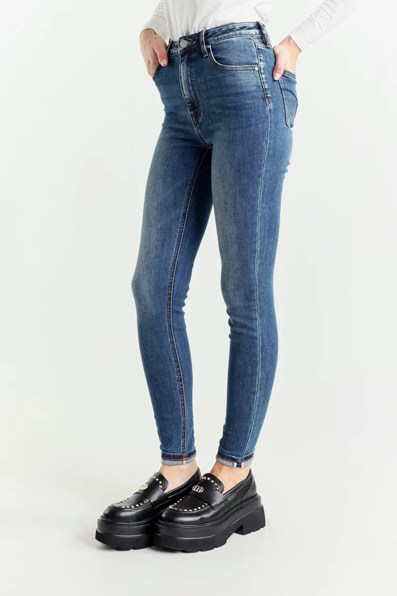 Jeans Skinny Blu Vita Alta MET